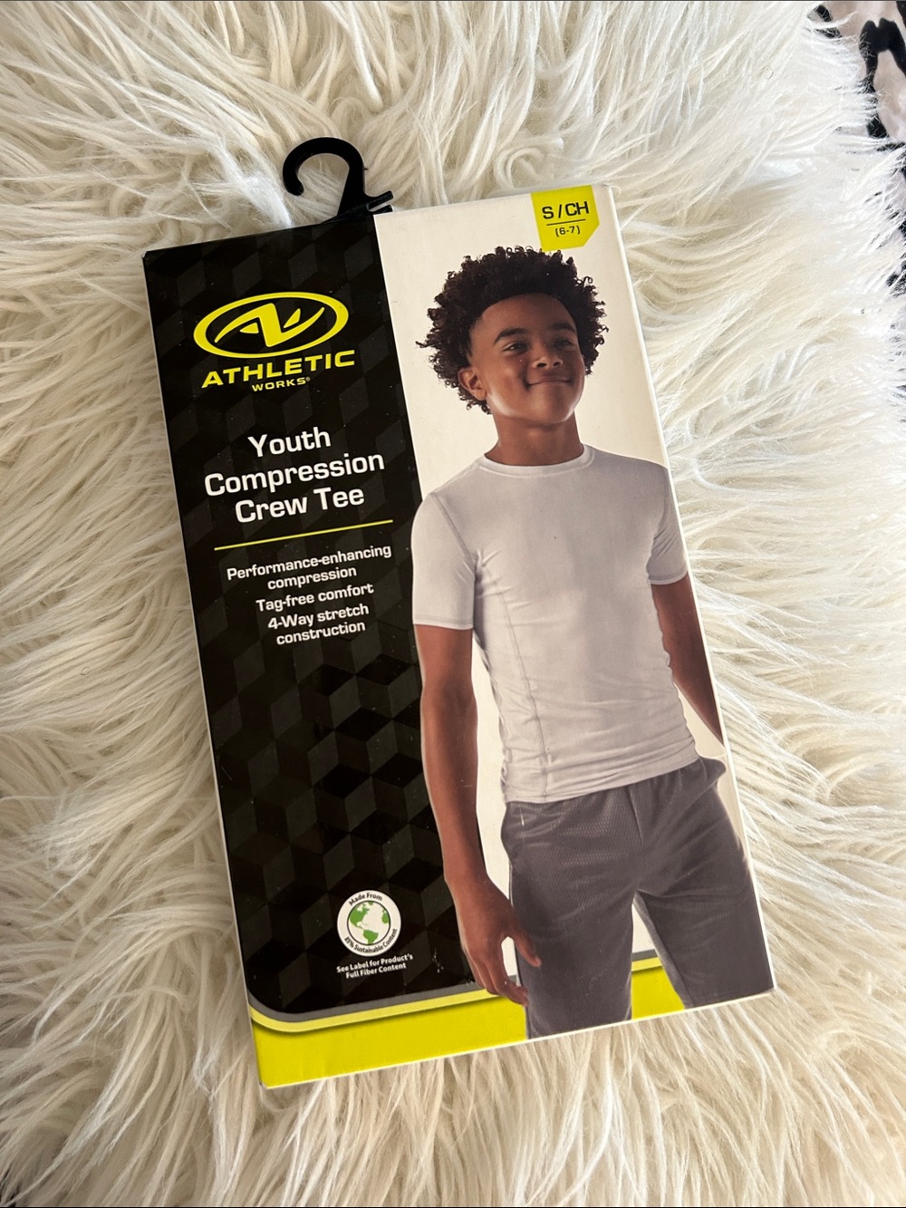 Athletic Works Youth Compression Crew Tee - White